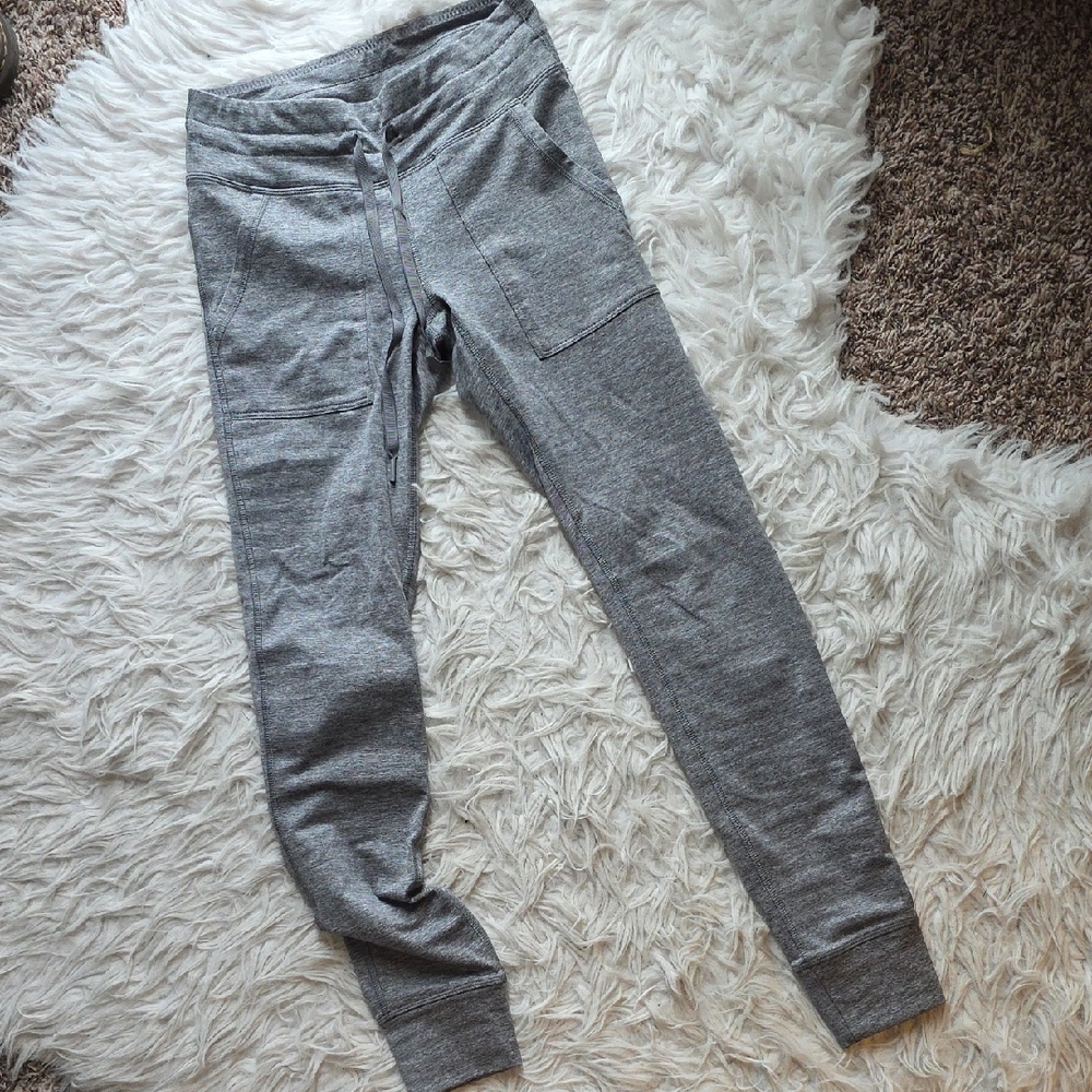 Gray Knit Drawstring Joggers